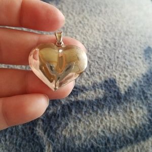 Sterling silver puffed heart